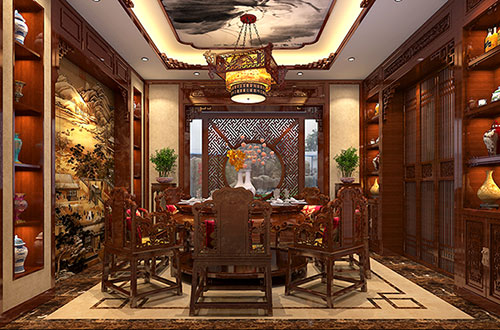 静海温馨雅致的古典中式家庭装修设计效果图